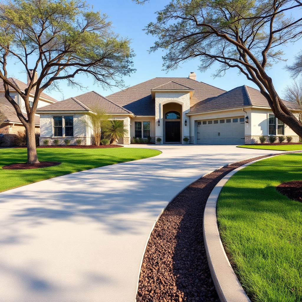 Curved residential driveway