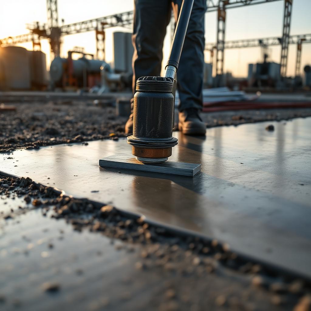 Power trowel finishing a slab